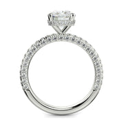 Sonya Cushion Cut Pave Hidden Halo Engagement Ring Setting - Nivetta